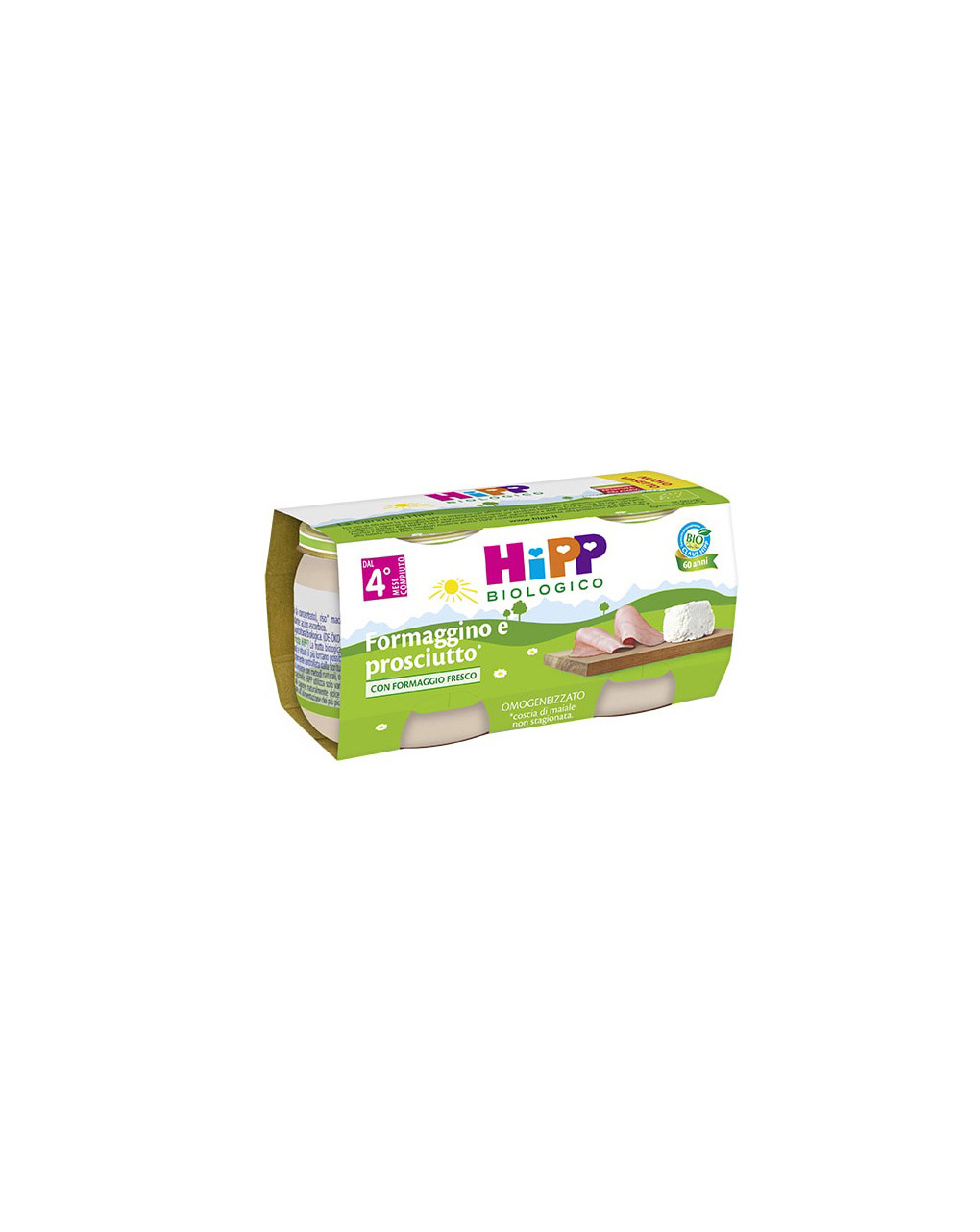 Omogeneizzato formaggino e prosciutto 2x80g - hipp