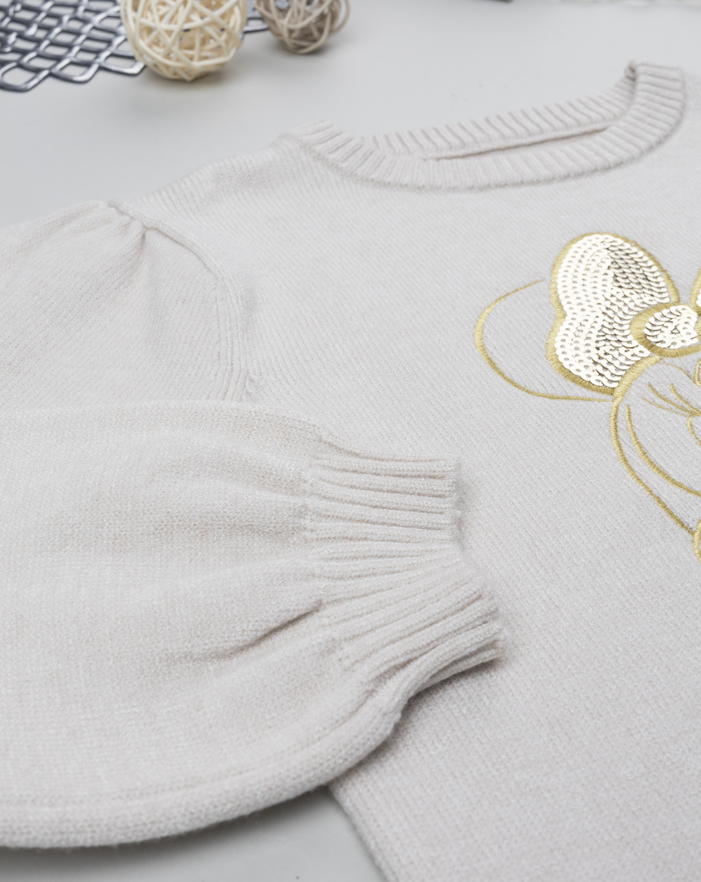 Maglione bambina beige minnie