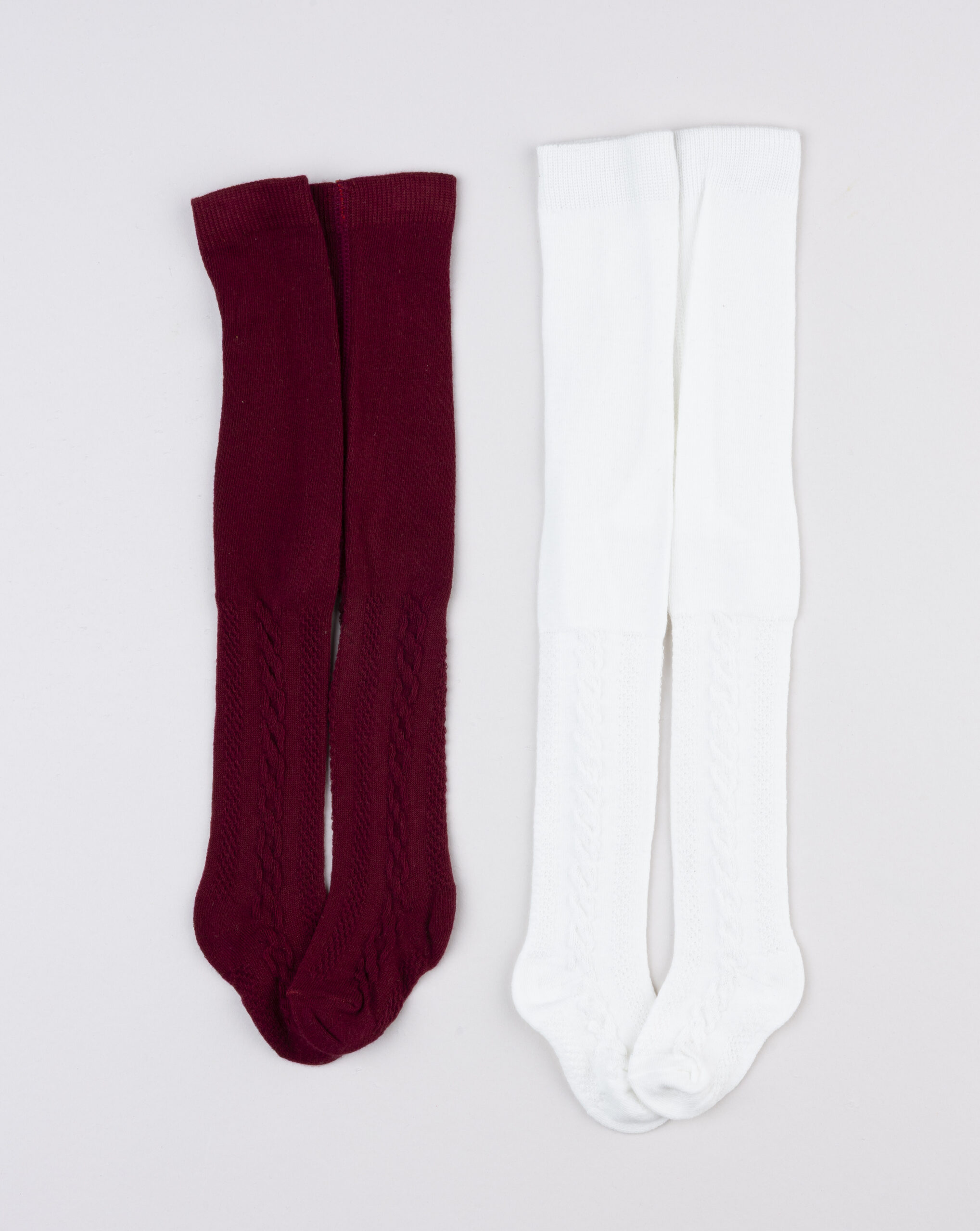 Pack 2 collant bimba bordeaux/bianco