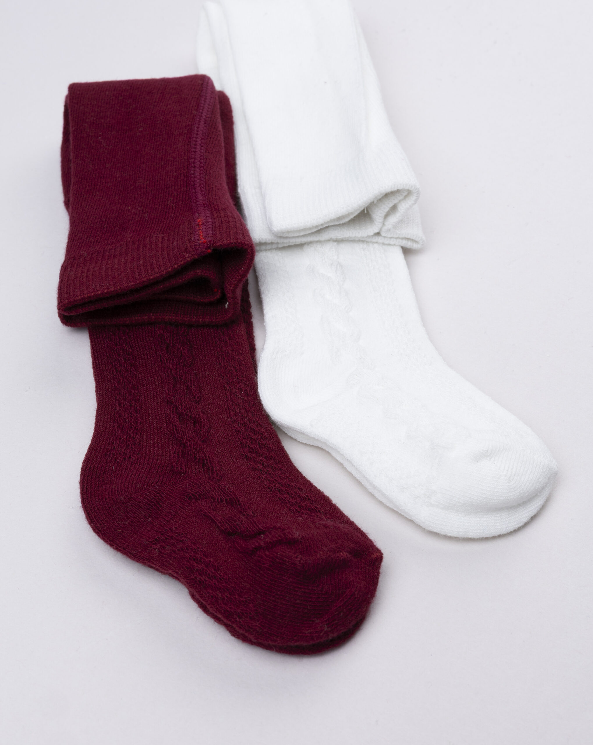 Pack 2 collant bimba bordeaux/bianco