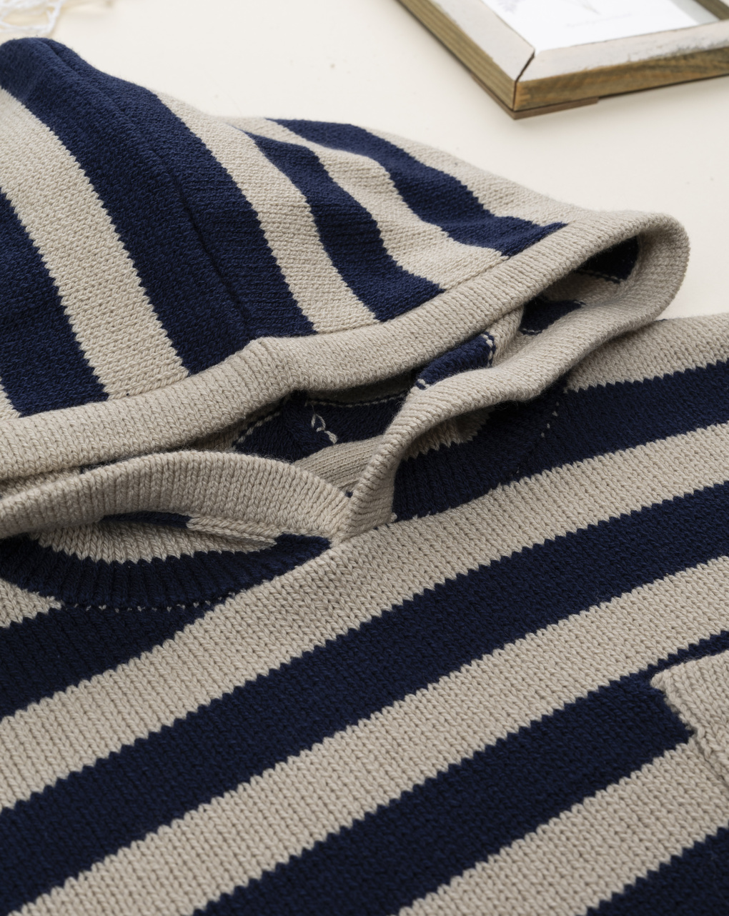 Felpa bimbo rigata blu/beige