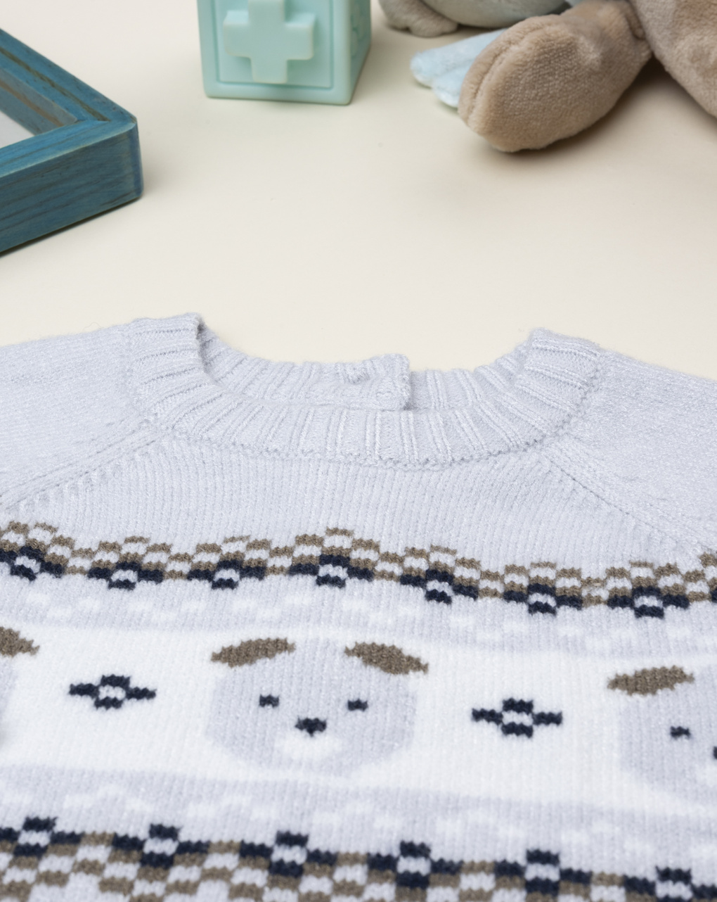 Maglia bimbo grigia ricamo orsi