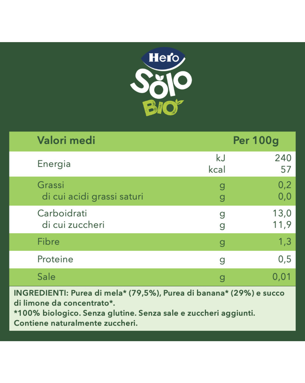 Pouch mela banana bio 100g - hero baby