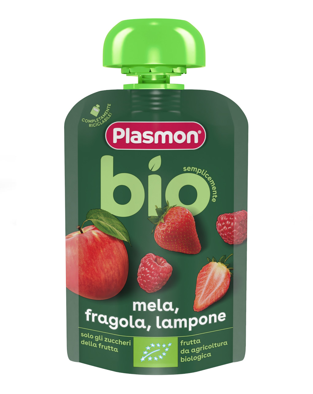 Pouch mela fragola e lampone bio 100gr - plasmon