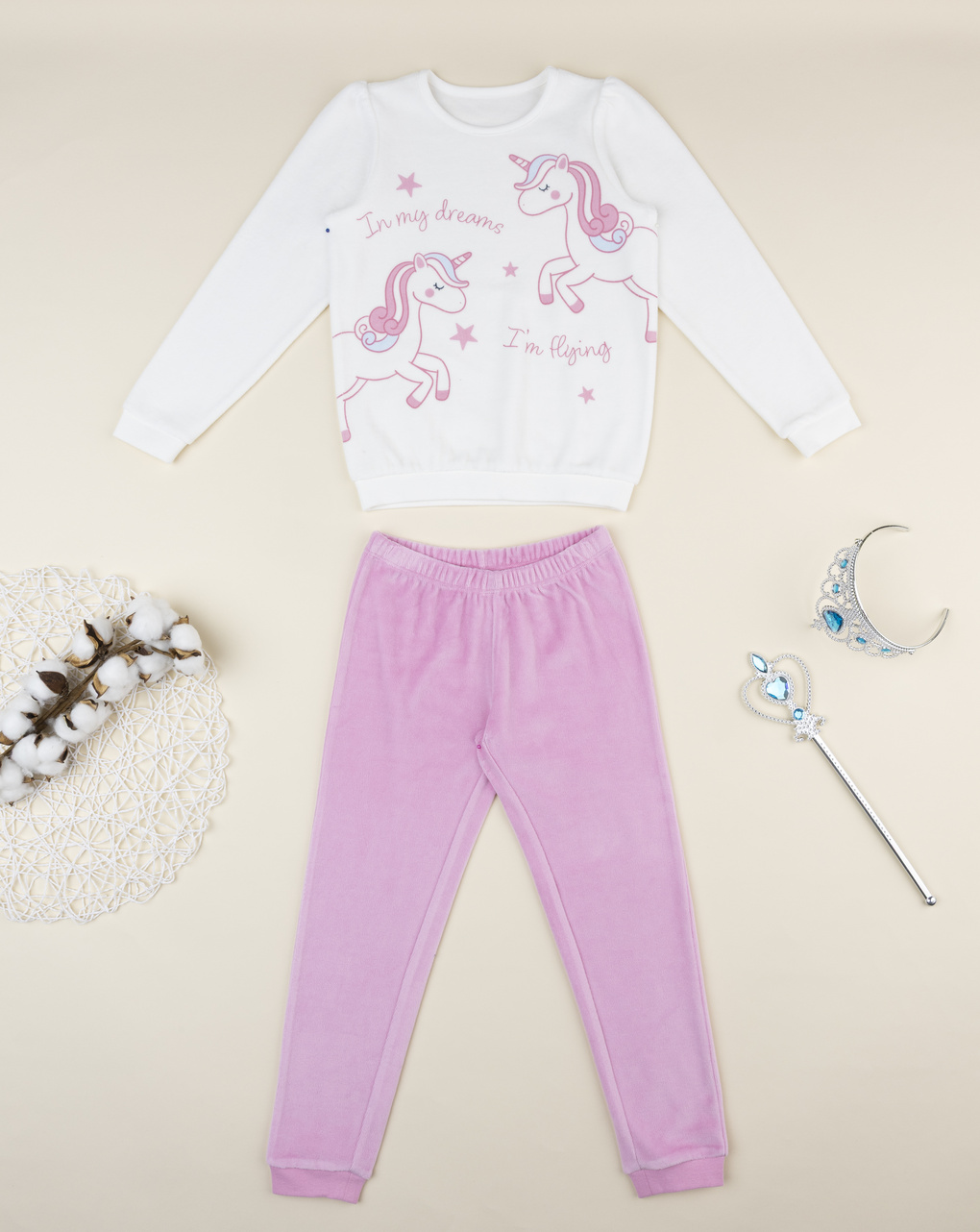 Pigiama bambina due pezzi unicorni