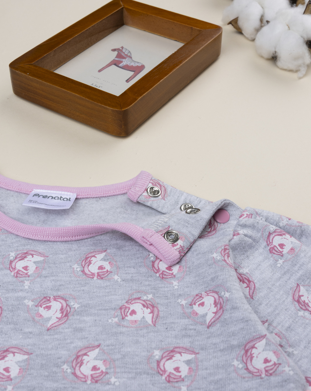 Pigiama bimba rosa/grigio unicorni