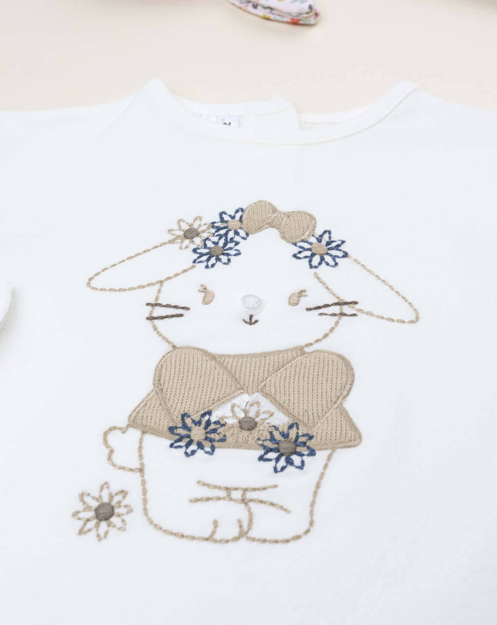 T-shirt bimba panna coniglietto