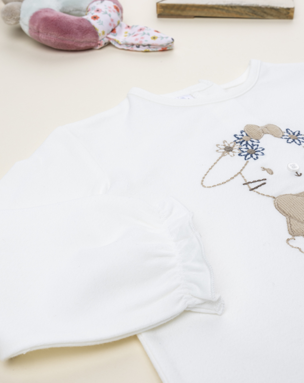 T-shirt bimba panna coniglietto