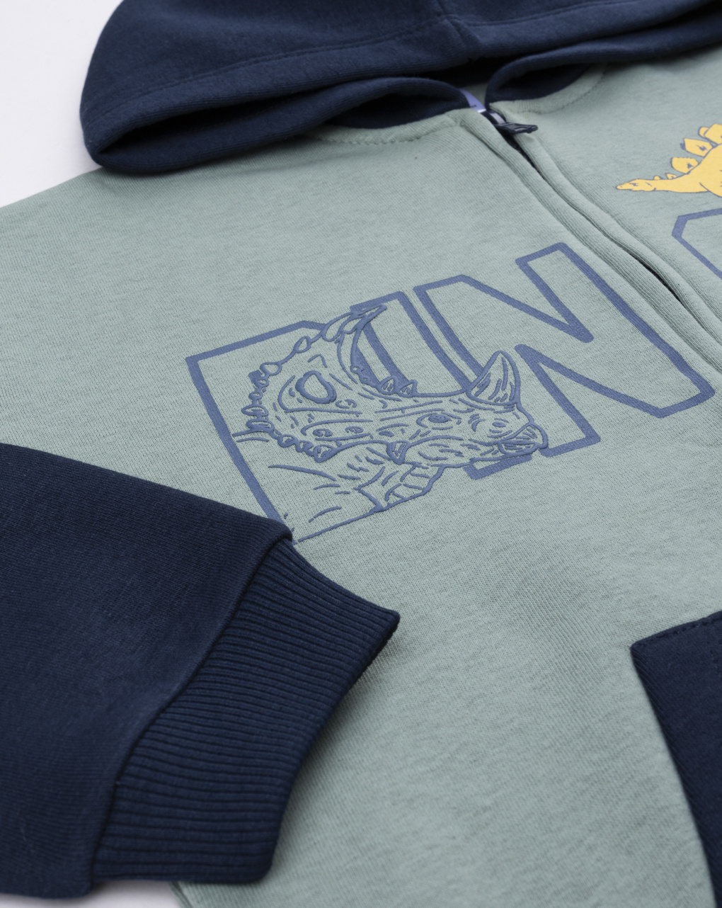 Felpa bimbo blu/verde "dinos"