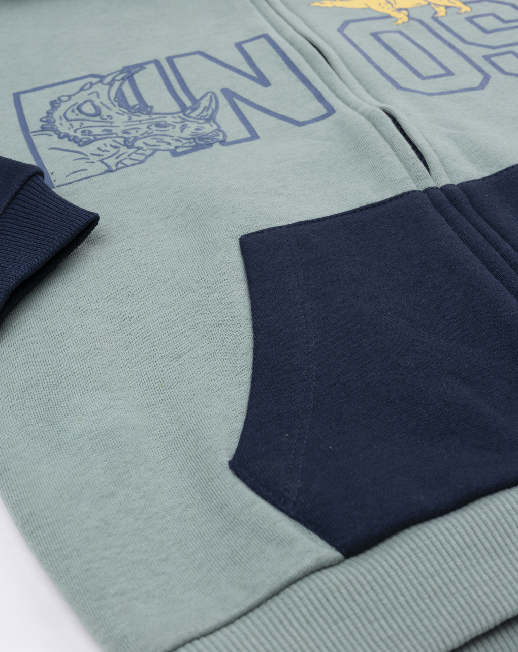 Felpa bimbo blu/verde "dinos"