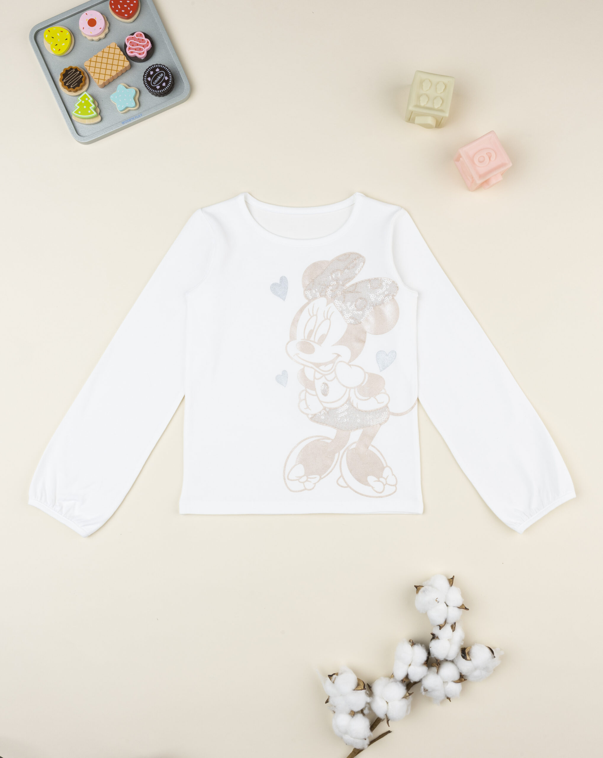 T-shirt bambina bianca disney minnie