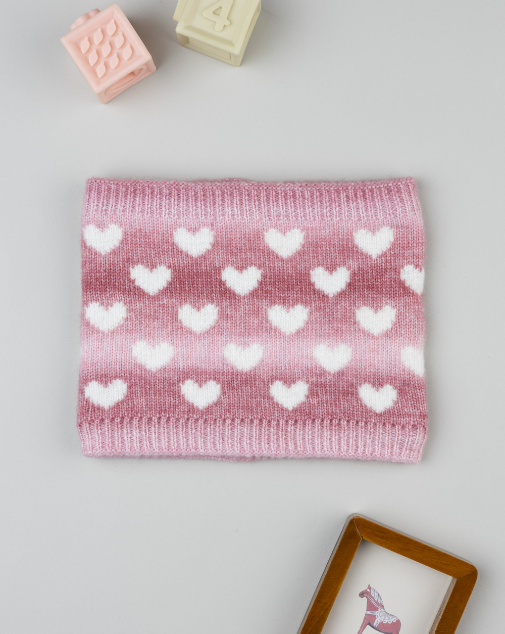 Sciarpa bambina rosa cuori