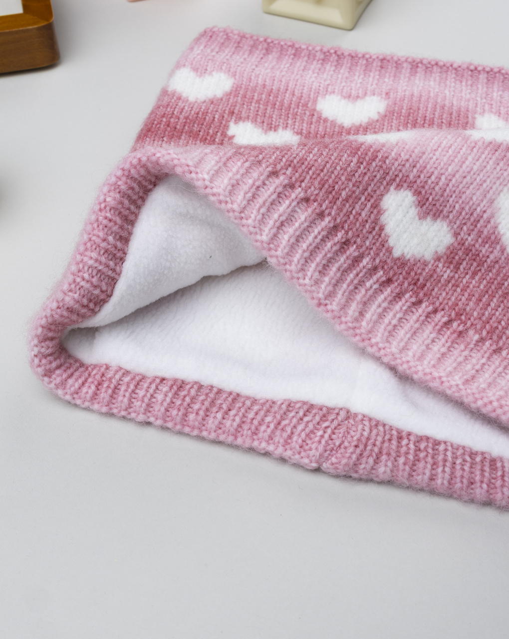 Sciarpa bambina rosa cuori