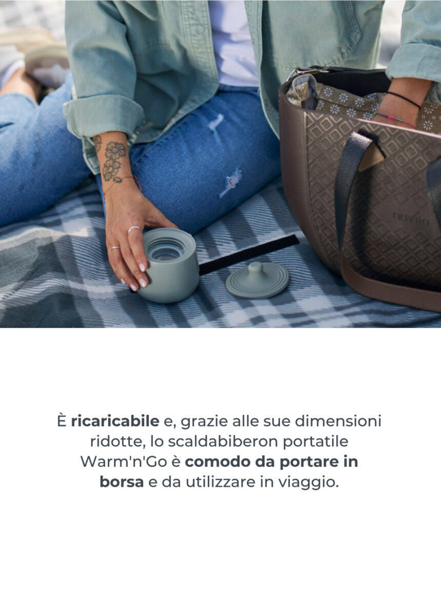 Scaldabiberon Kikkaboo Brent - 4 Adattatori, 4 Modalità Temperatura, Display Digitale, Batteria Ricaricabile USB, Ideale Per Viaggi