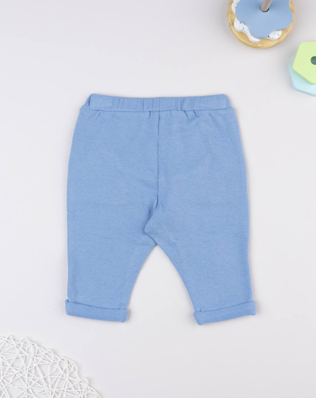 Pantalone bimbo azzurro maglina tagliata