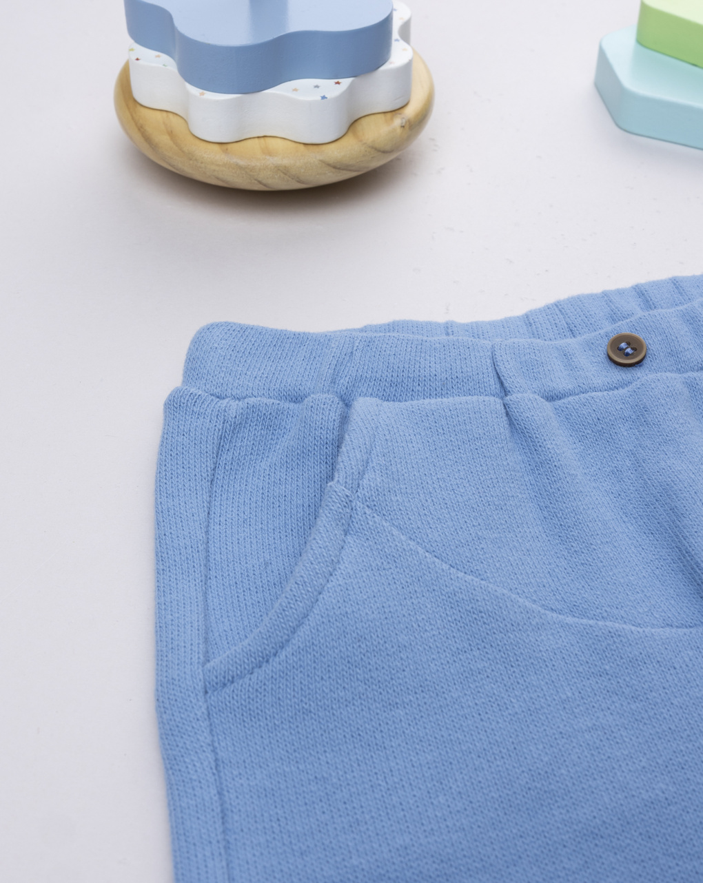 Pantalone bimbo azzurro maglina tagliata
