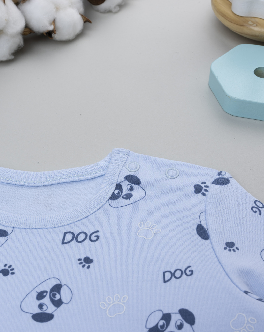 Pack 2 body bimbo bianco/azzurro dog