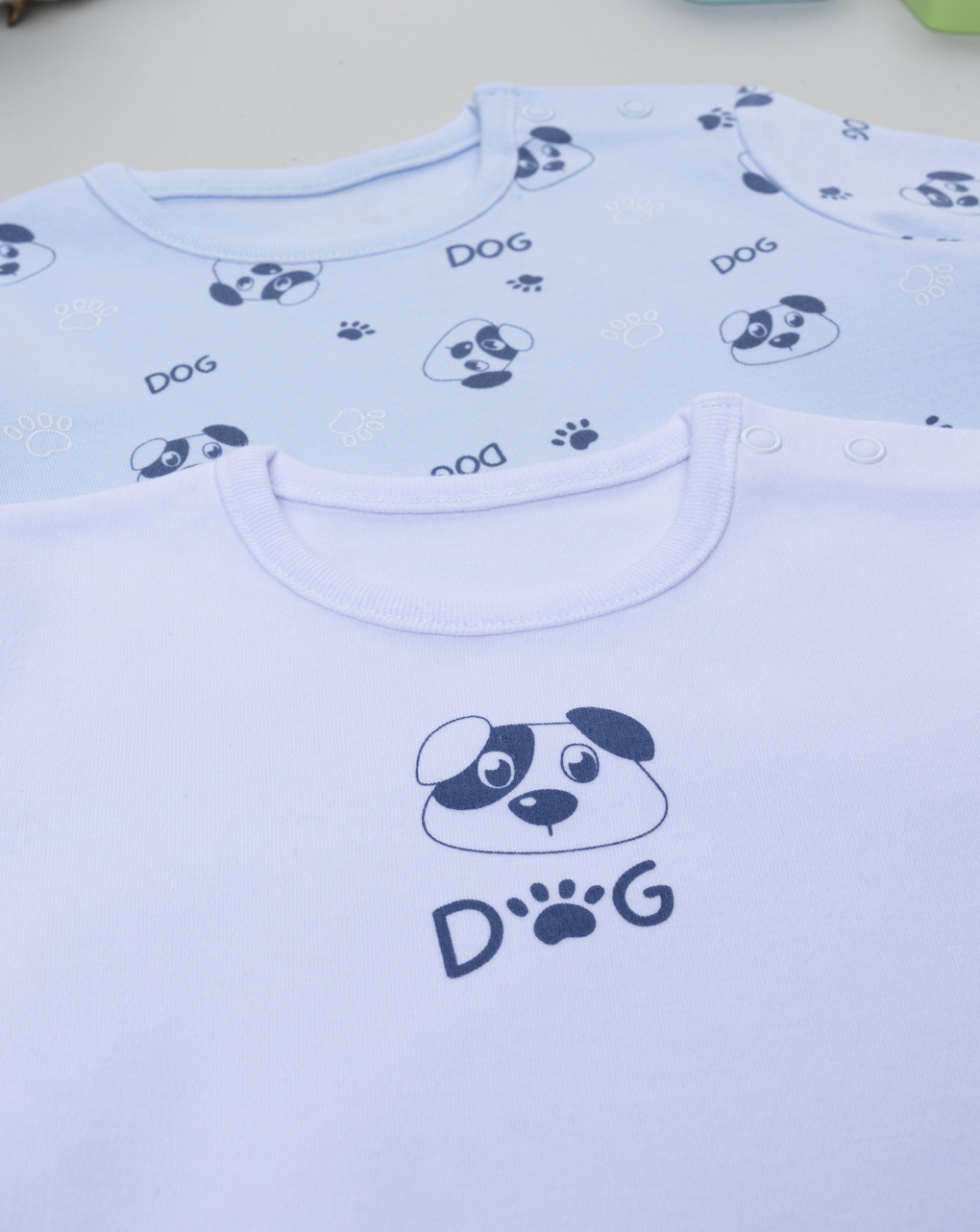 Pack 2 body bimbo bianco/azzurro dog