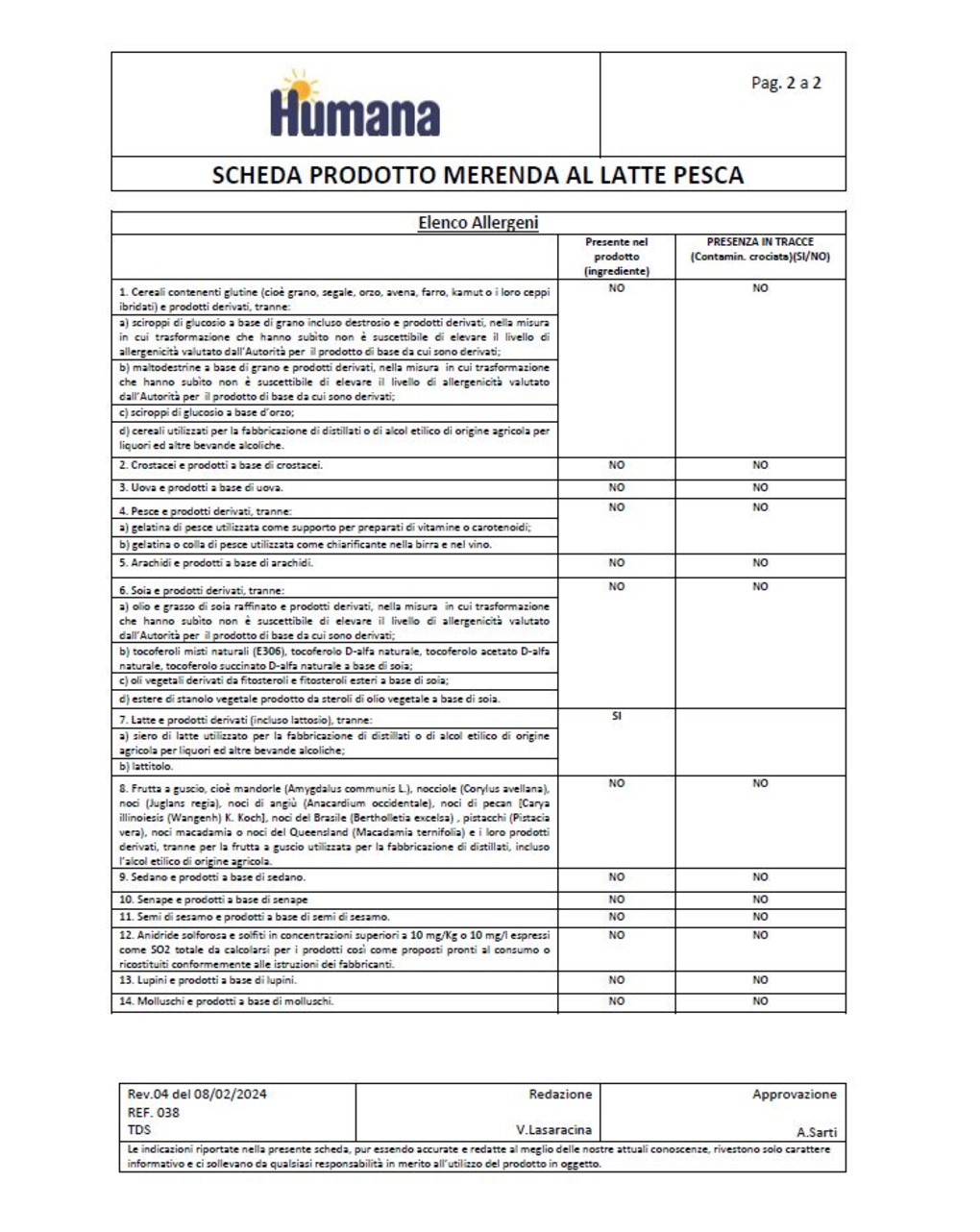 Merenda latte pesca 4x100gr - humana