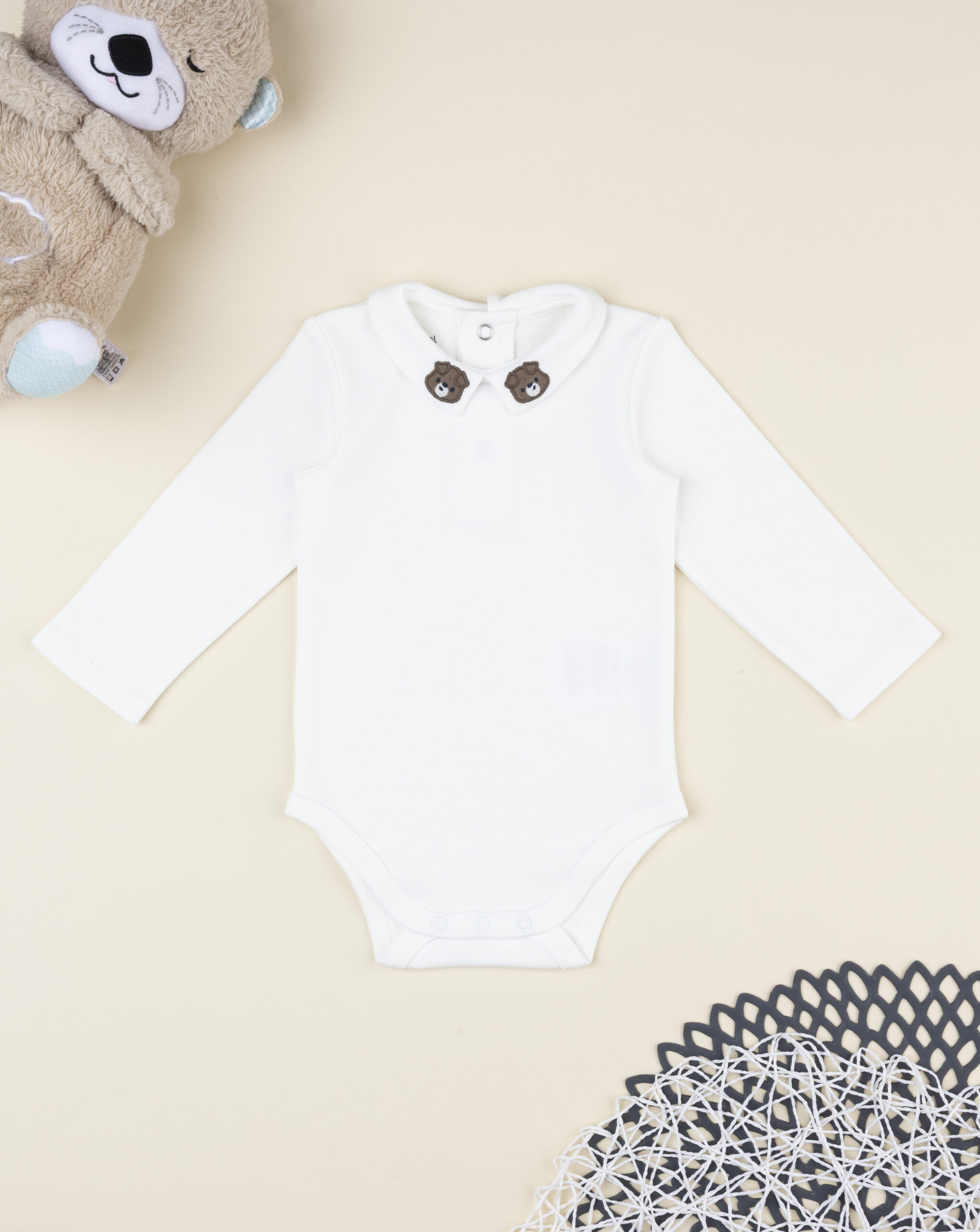 Body bimbo bianco ricami colletto