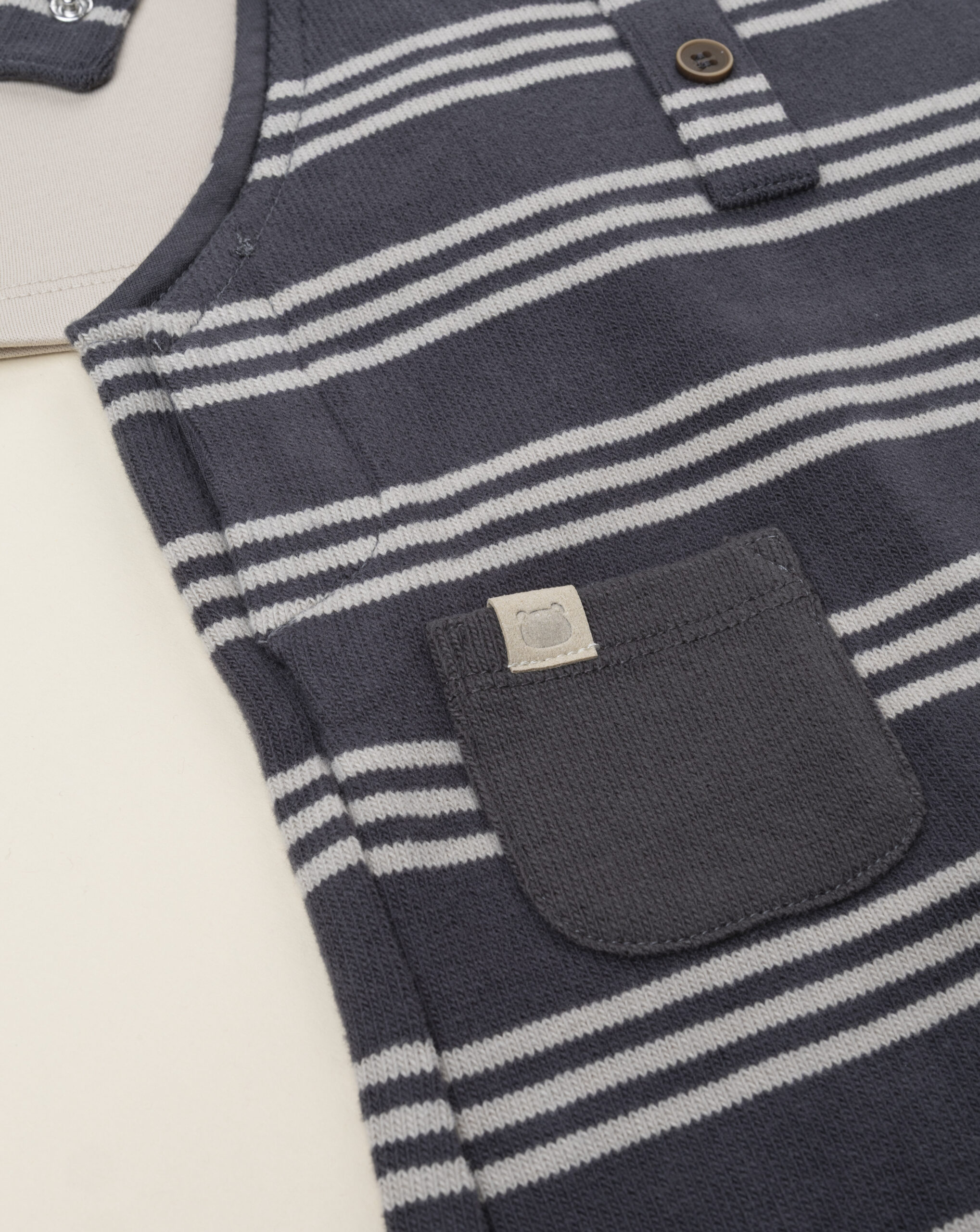 Completo bimbo salopette grigio/marrone