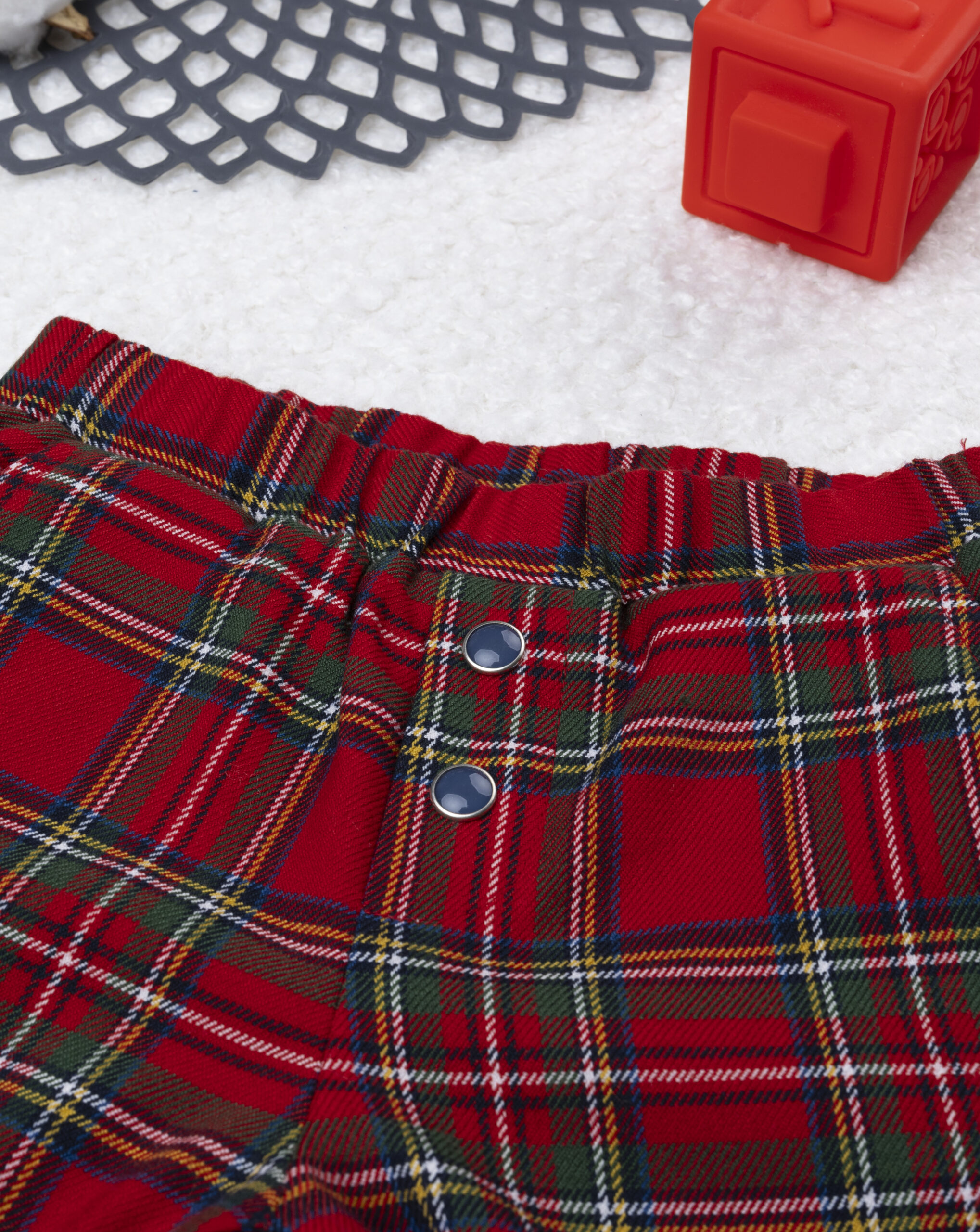Pantalone bimbo tartan rosso