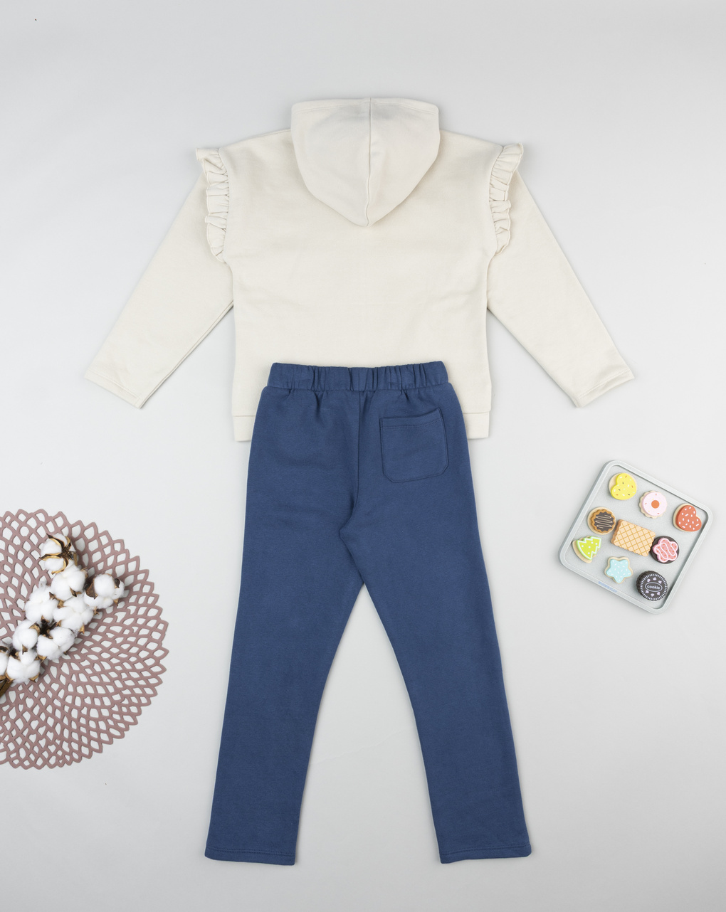 Completo jogging bimba bianco/blu