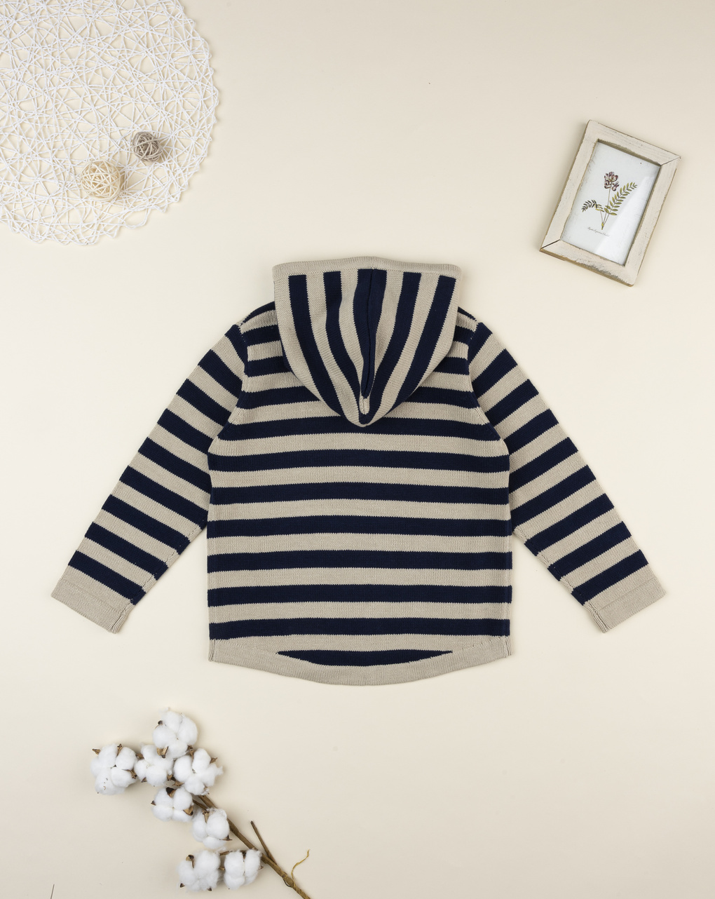Felpa bimbo rigata blu/beige