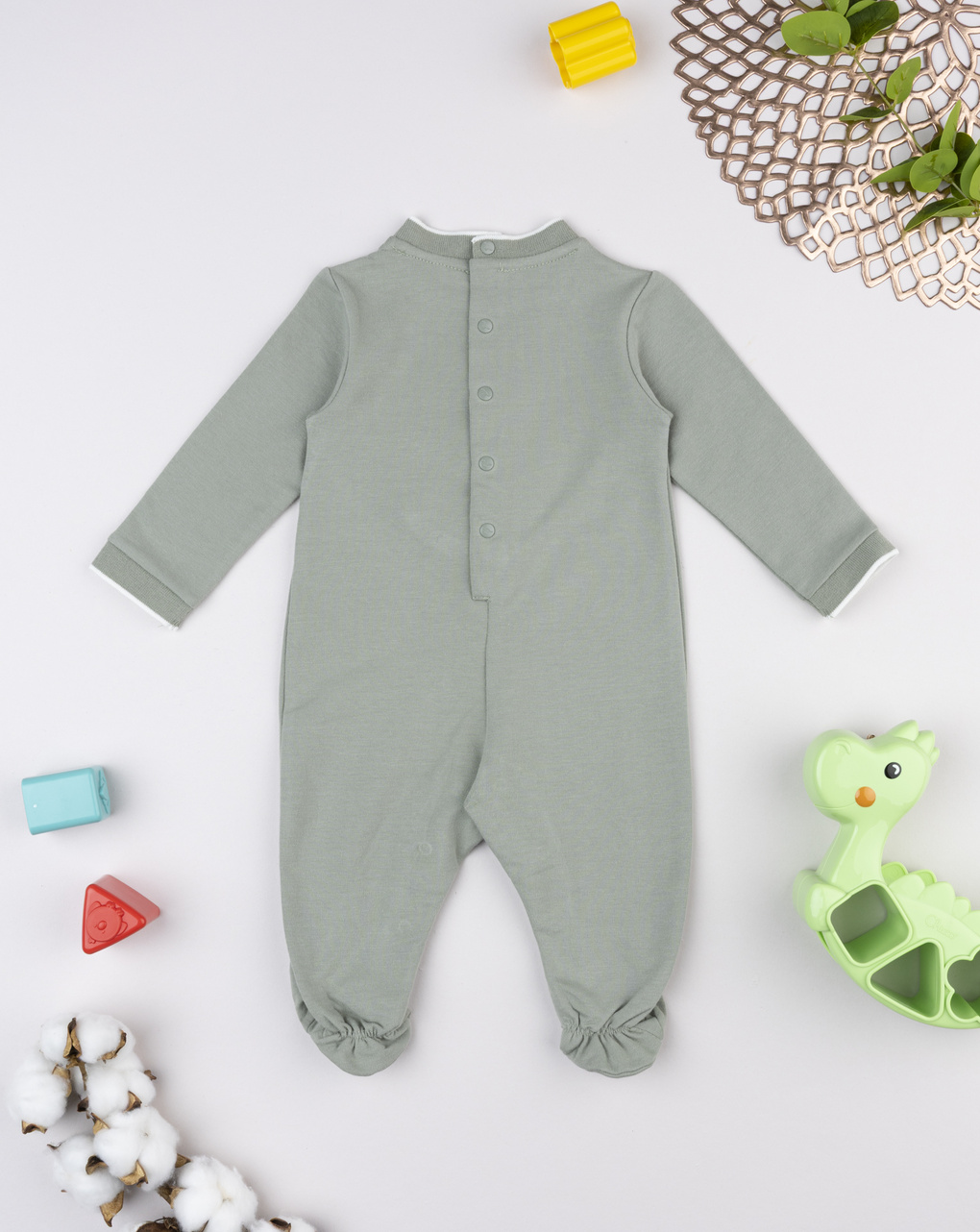 Tutina neonato verde dinosauro