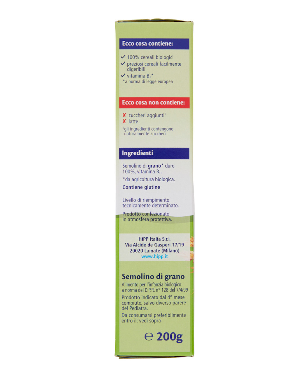 Crema biologico semolino di grano – 200 gr - hipp