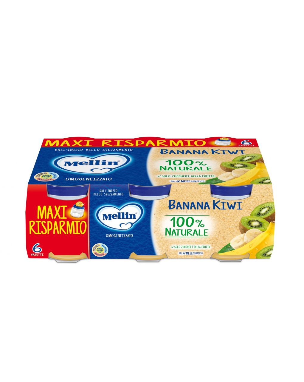 Omogeneizzato banana kiwi 6x100g - mellin