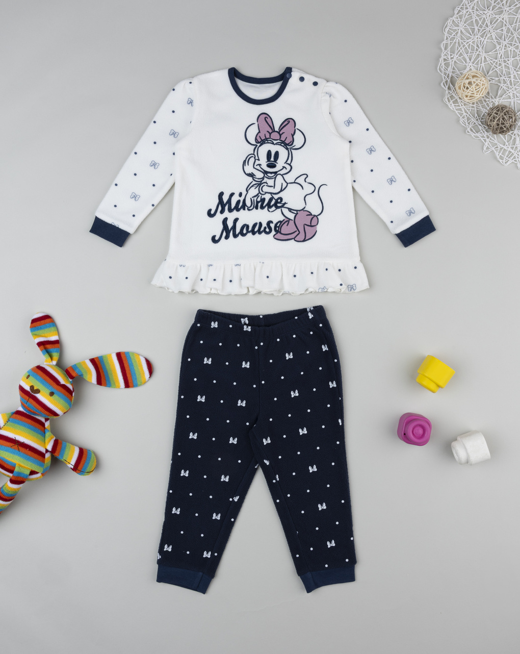 Pigiama bimba bianco/nero minnie