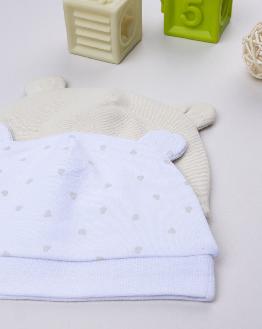Pack 2 berretti neonata panna/beige- corredino