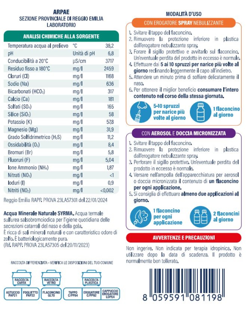 Flaconcini monodose (x6) con erogatore spray kids - acqua di sirmione