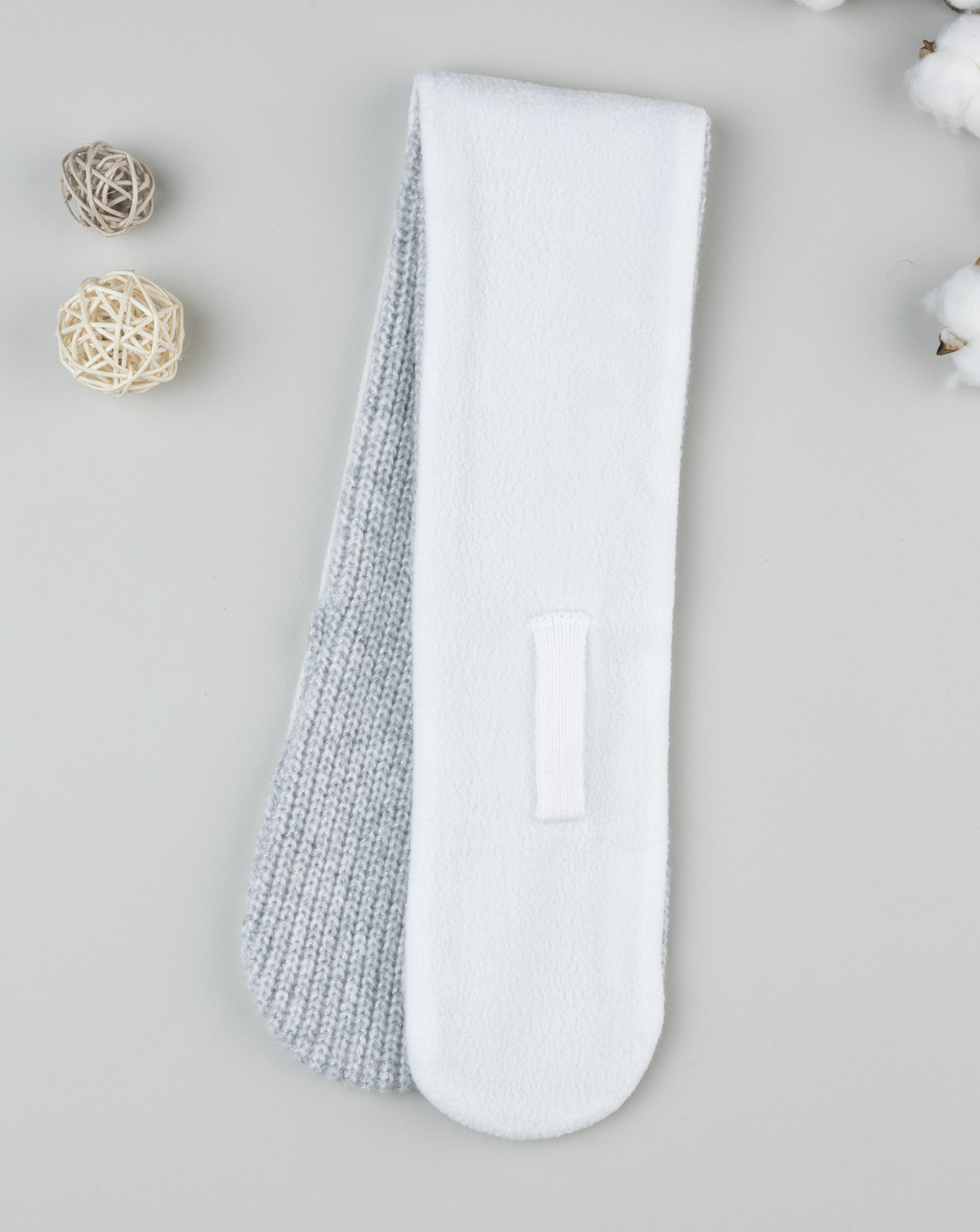 Sciarpa bimbo grigia/bianca