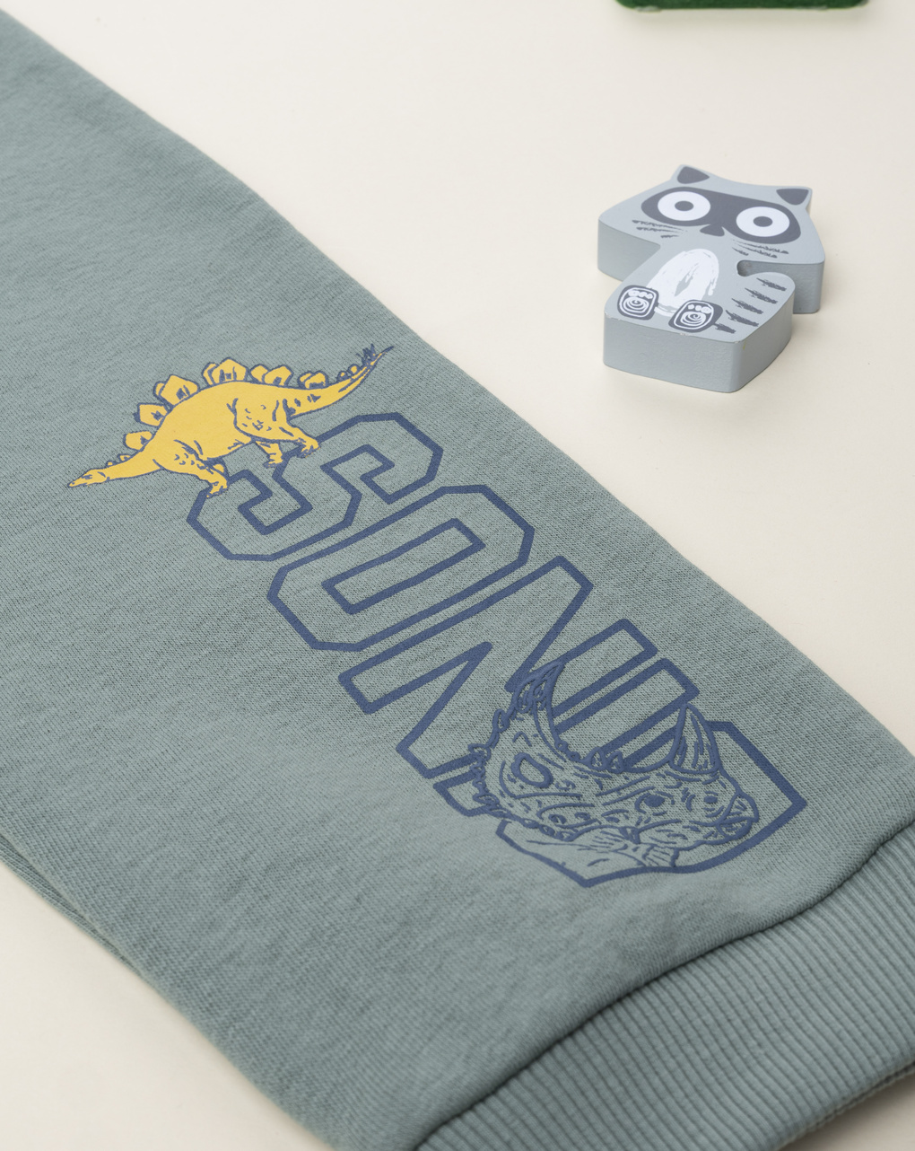 Pantalone bambino verde con stampa