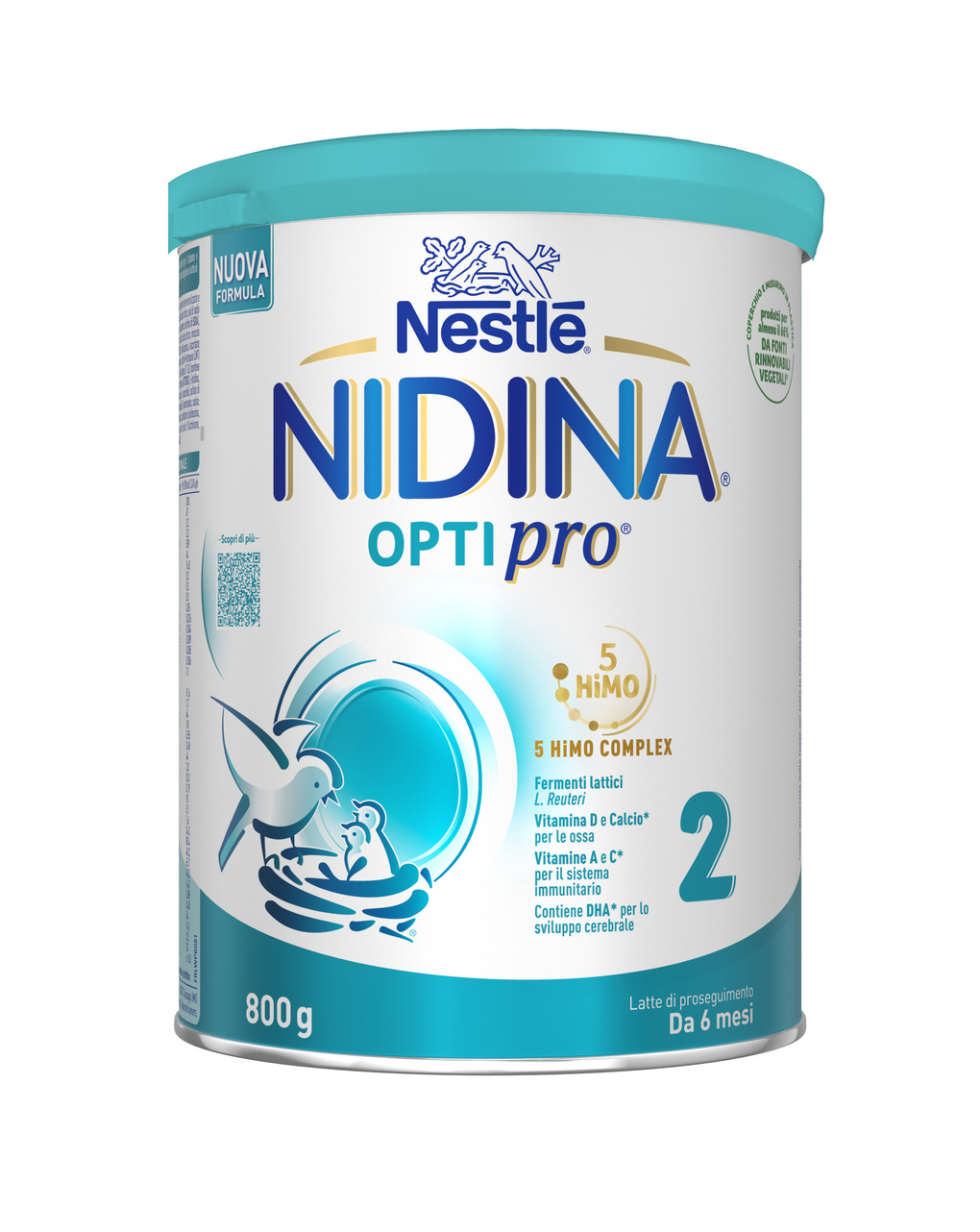 Nidina optipro 2 da 6 mesi, latte di proseguimento in polvere, latta da 800g - nestlé