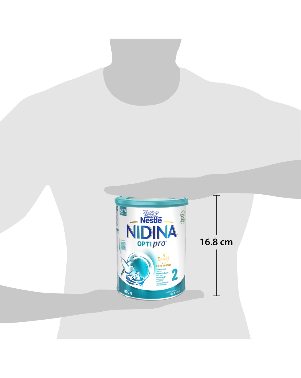Nidina optipro 2 da 6 mesi, latte di proseguimento in polvere, latta da 800g - nestlé