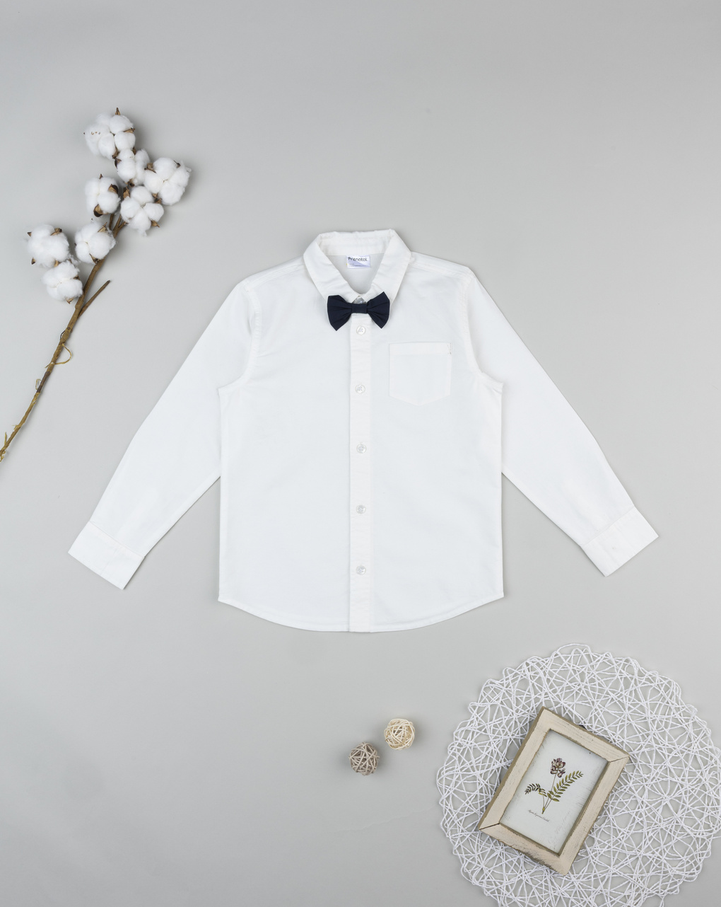 Camicia bimbo bianca con papillon