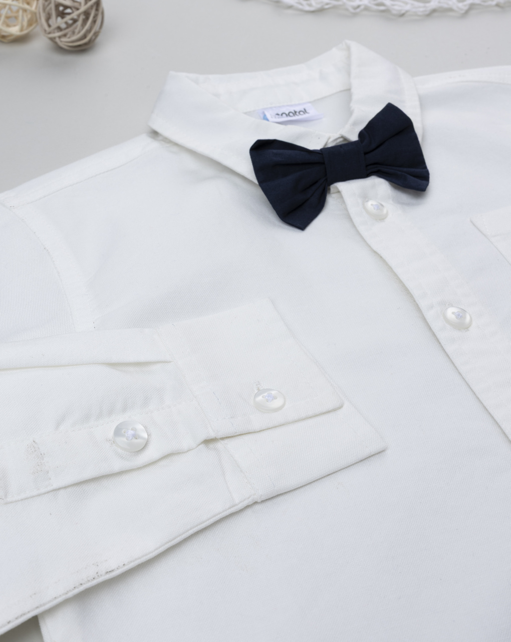 Camicia bimbo bianca con papillon