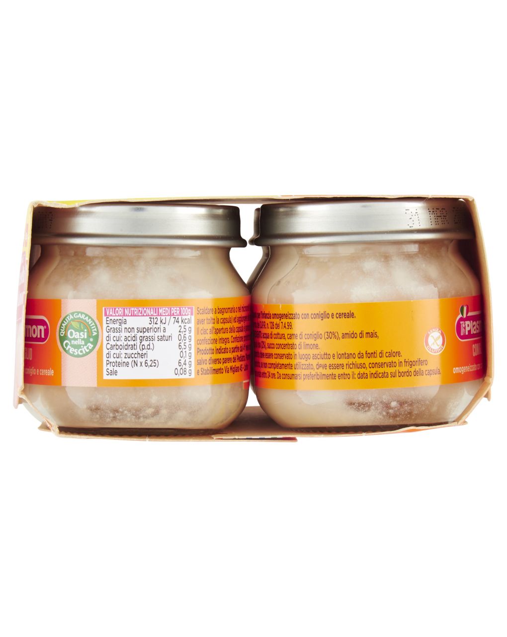 Omogeneizzato coniglio 4x80g - plasmon