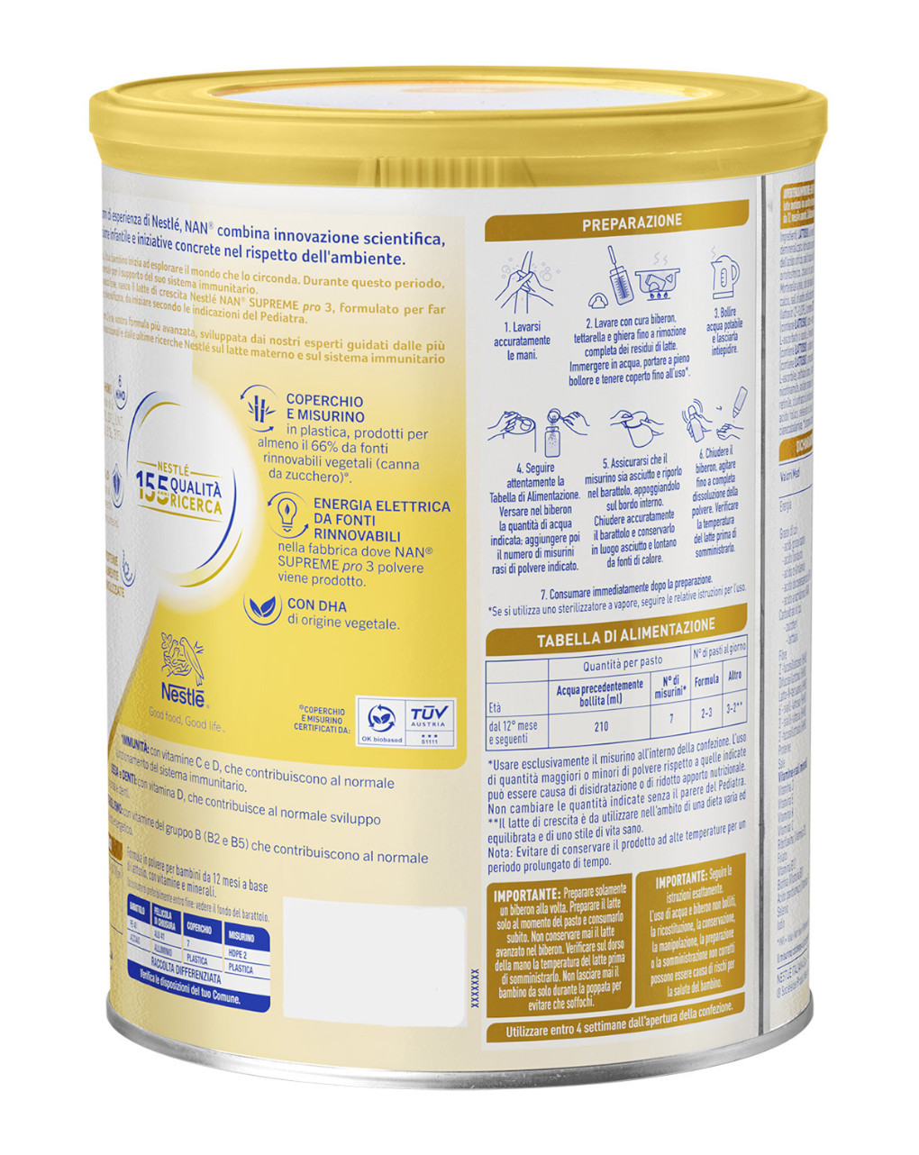 Latte in polvere nan supreme pro 3 | 800 gr - nestlé