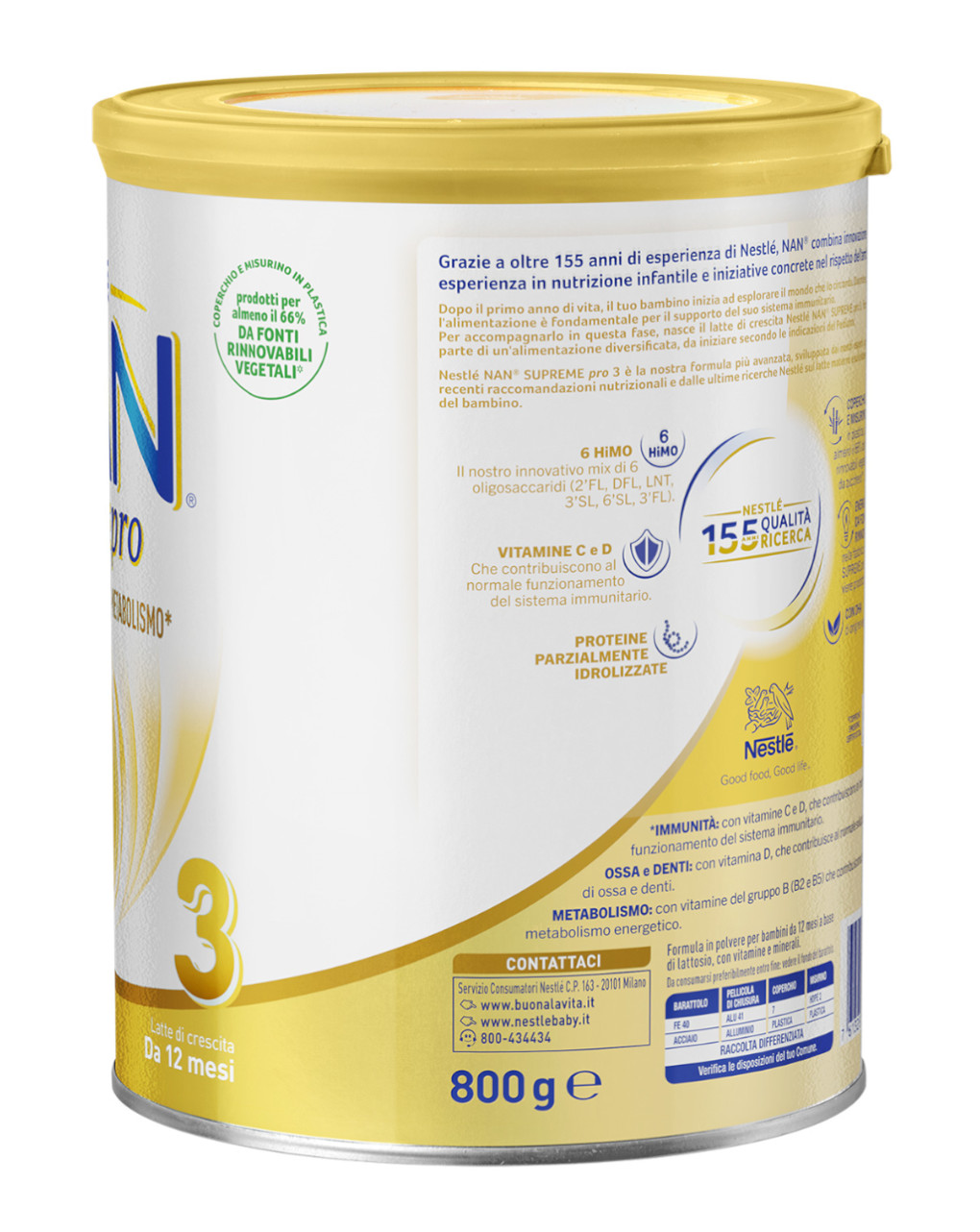 Latte in polvere nan supreme pro 3 | 800 gr - nestlé