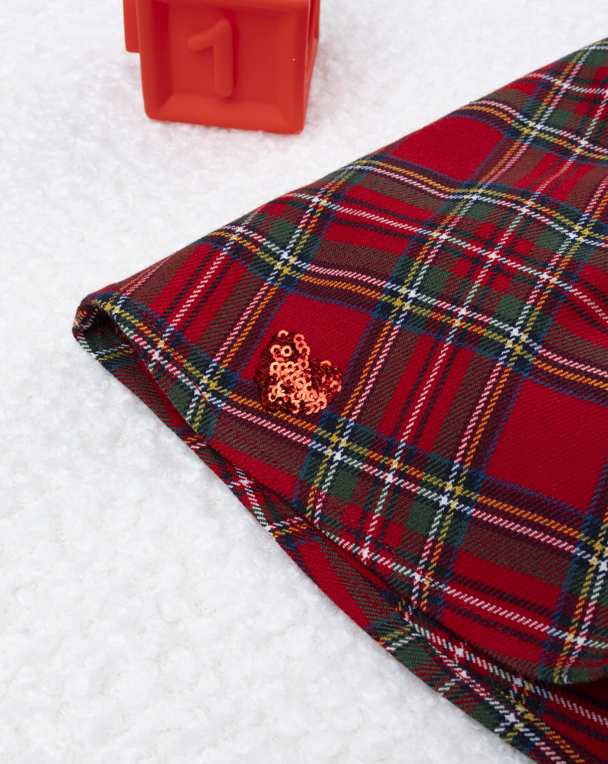 Gonna tartan bimba fiocco e paillettes