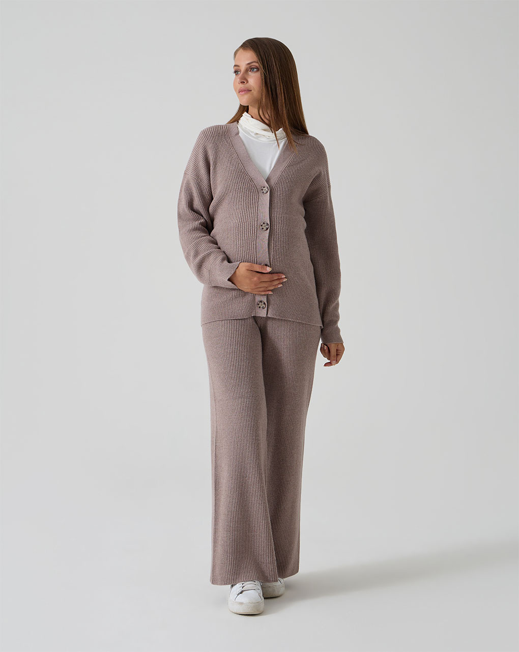 Cardigan tricot marrone