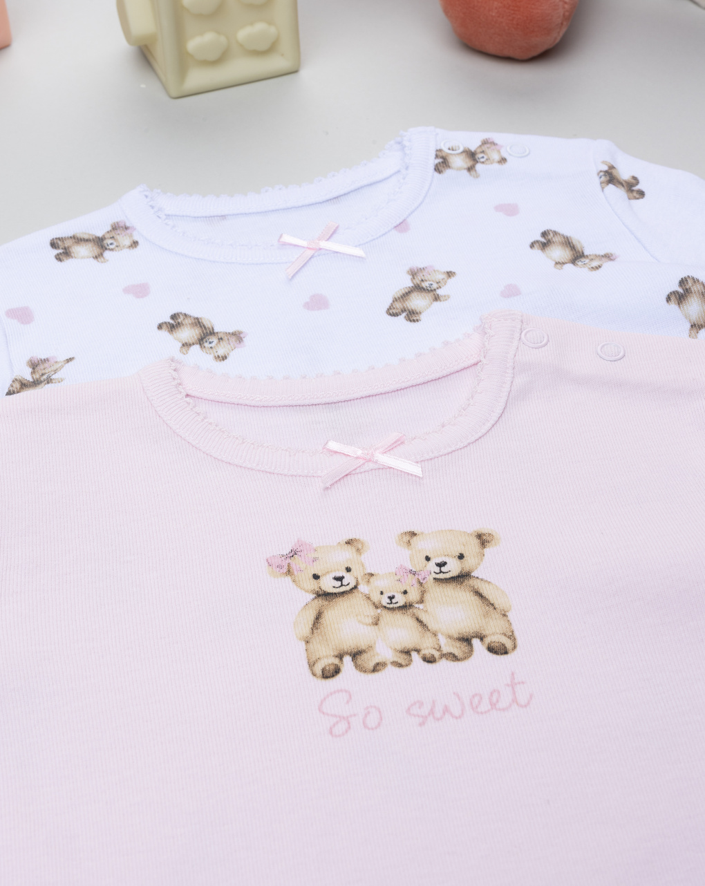 Pack 2 body manica lunga bimba orsi