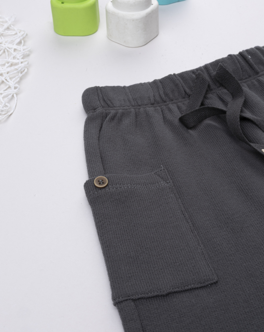 Pantalone bimbo grigio con tasche