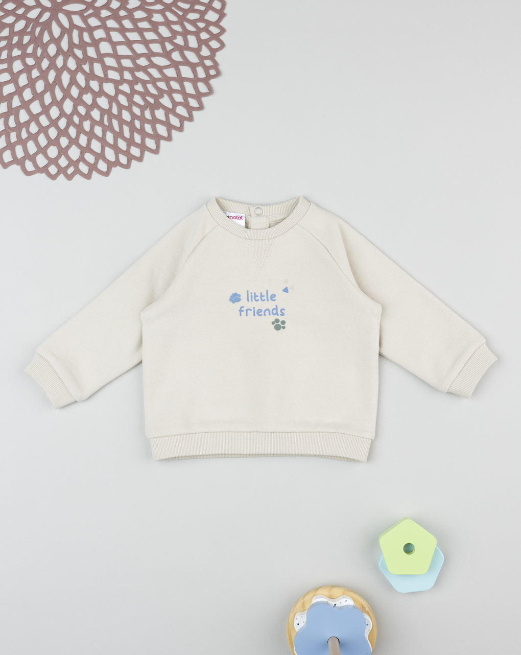 Felpa bimbo panna "little friends"