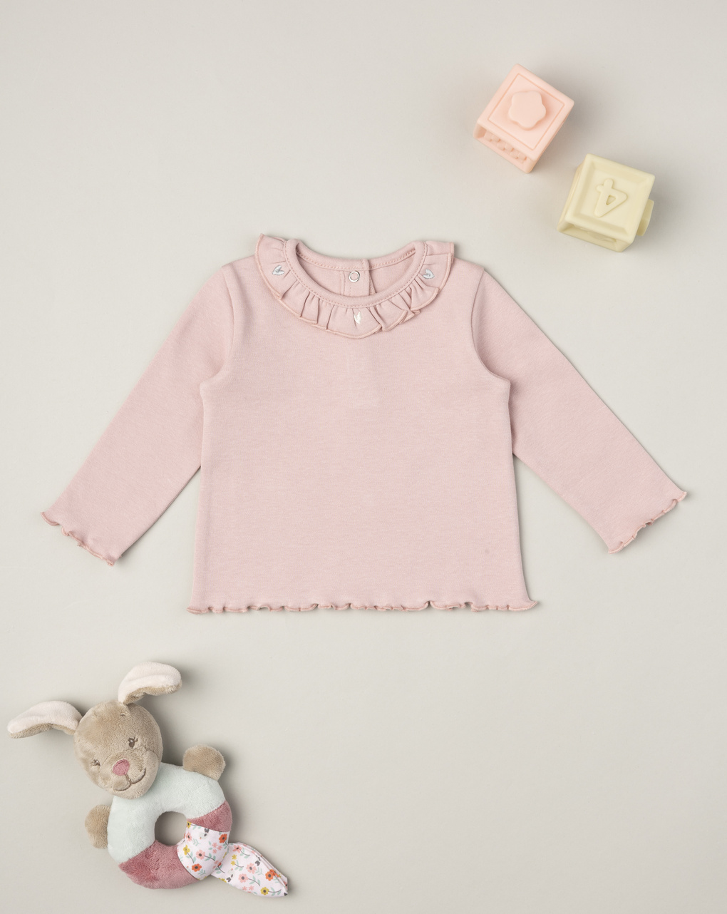 T-shirt bimba rosa manica lunga