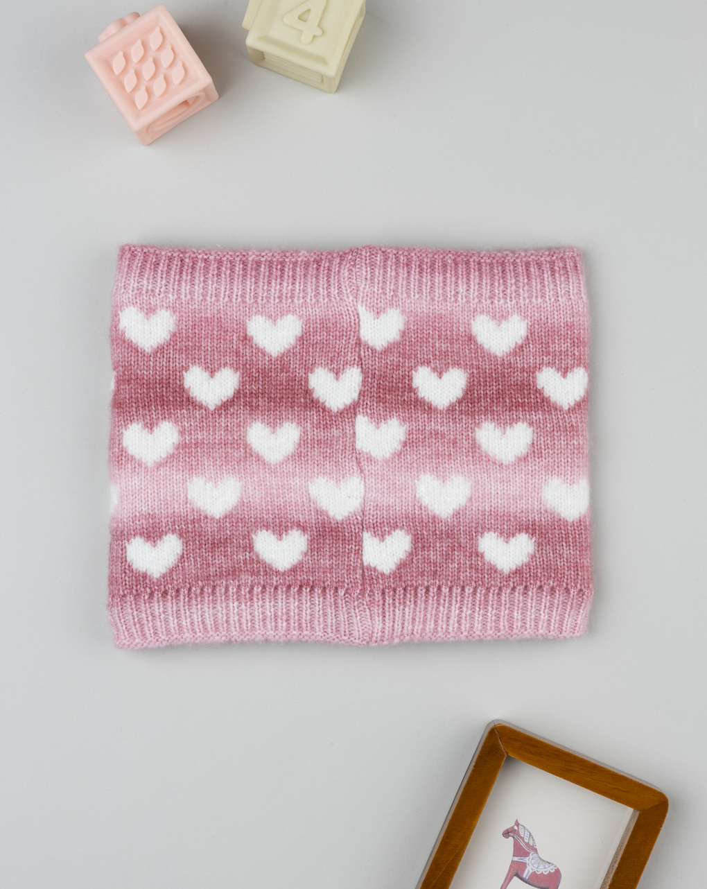 Sciarpa bambina rosa cuori